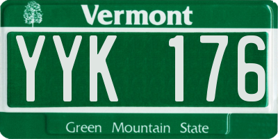 VT license plate YYK176