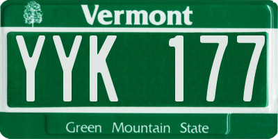 VT license plate YYK177