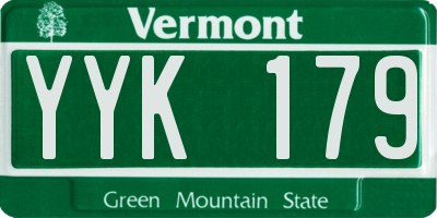 VT license plate YYK179