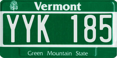 VT license plate YYK185