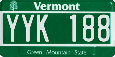 VT license plate YYK188