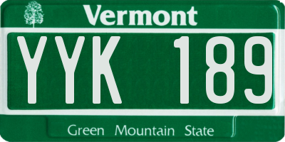 VT license plate YYK189