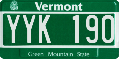 VT license plate YYK190