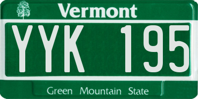 VT license plate YYK195