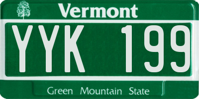 VT license plate YYK199