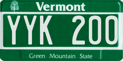 VT license plate YYK200