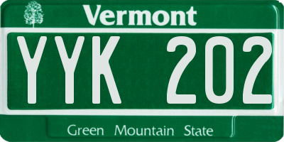 VT license plate YYK202