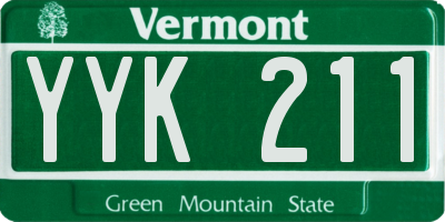 VT license plate YYK211