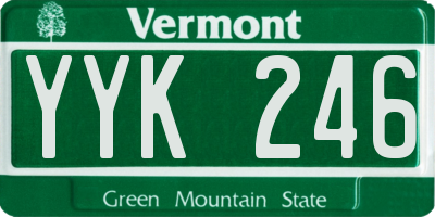 VT license plate YYK246