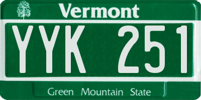 VT license plate YYK251