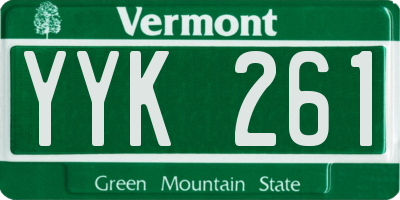 VT license plate YYK261