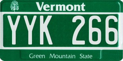 VT license plate YYK266