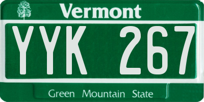 VT license plate YYK267