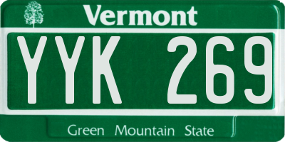 VT license plate YYK269