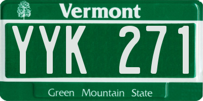 VT license plate YYK271