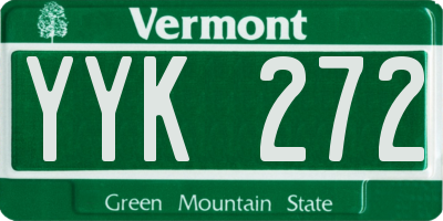 VT license plate YYK272