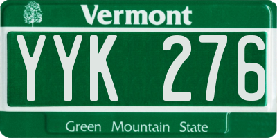 VT license plate YYK276