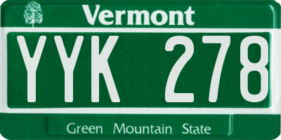 VT license plate YYK278