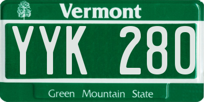 VT license plate YYK280