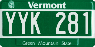 VT license plate YYK281
