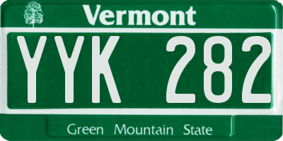 VT license plate YYK282