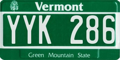 VT license plate YYK286