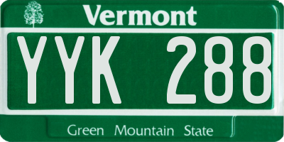 VT license plate YYK288