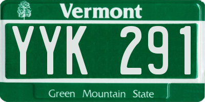 VT license plate YYK291