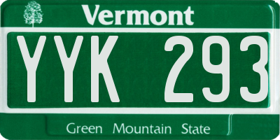 VT license plate YYK293