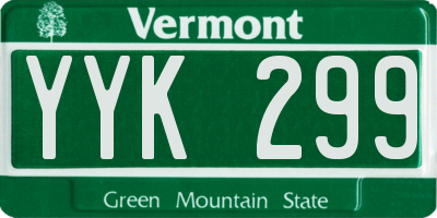 VT license plate YYK299