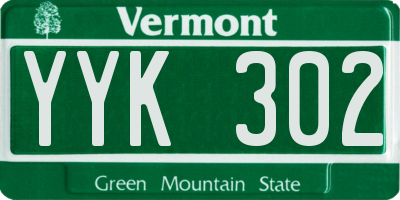 VT license plate YYK302