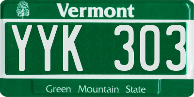 VT license plate YYK303