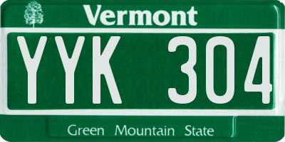 VT license plate YYK304