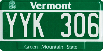 VT license plate YYK306