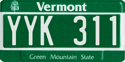 VT license plate YYK311
