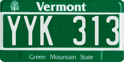 VT license plate YYK313
