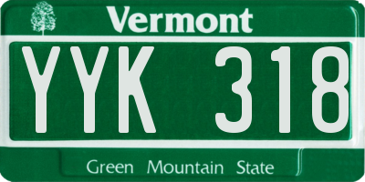 VT license plate YYK318
