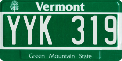 VT license plate YYK319