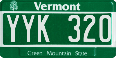 VT license plate YYK320