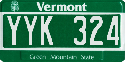 VT license plate YYK324