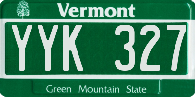 VT license plate YYK327