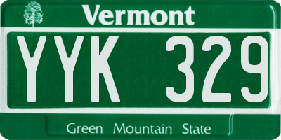 VT license plate YYK329