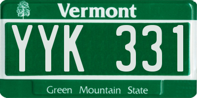 VT license plate YYK331