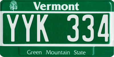 VT license plate YYK334