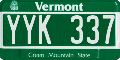 VT license plate YYK337