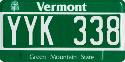 VT license plate YYK338