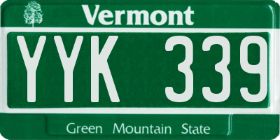 VT license plate YYK339