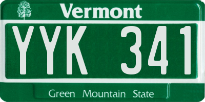 VT license plate YYK341