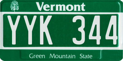 VT license plate YYK344