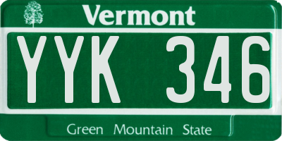VT license plate YYK346